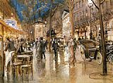 Georges Stein Evening on a Parisian Boulevard painting